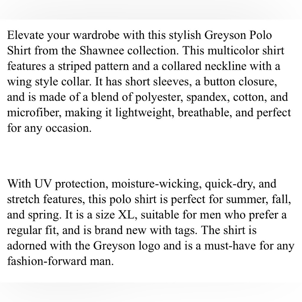 Greyson Golf Shirt Polo Shawnee XL Multicolor RMCW Colorblock Polyester - Picture 6 of 6